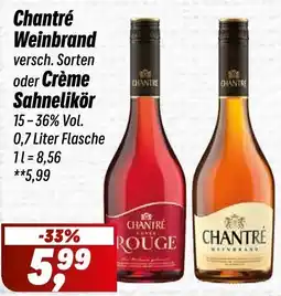Simmel Chantré Weinbrand oder Crème Sahnelikör Angebot