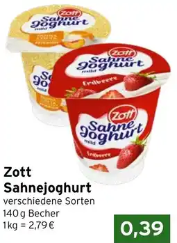 CAP Markt Zott Sahnejoghurt Angebot