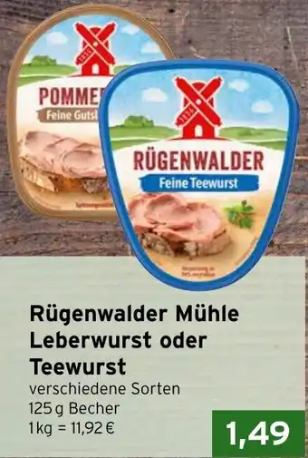 CAP Markt Rügenwalder Mühle Leberwurst oder Teewurst Angebot