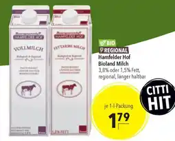 CITTI Markt Hamfelder Hof Bioland Milch Angebot
