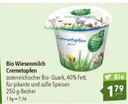 CITTI Markt Bio Wiesenmilch Cremetopfen Angebot