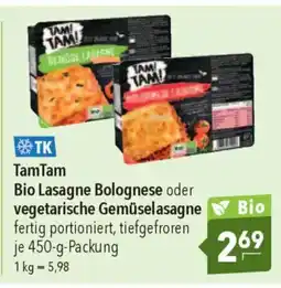 CITTI Markt TamTam Bio Lasagne Bolognese oder vegetarische Gemüselasagne Angebot