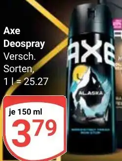 Globus Axe Deospray Angebot