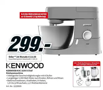 MediaMarkt kenwood KVC 3150 S Chef Küchenmaschine Angebot