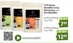 CITTI Markt CITTI Genuss Bio Kaffee Crema, Bio Espresso oder Bio Filterkaffee Angebot