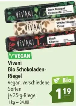 CITTI Markt Vivani Bio Schokoladen- Riegel Angebot
