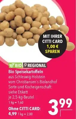 CITTI Markt Bio Speisekartoffeln Angebot