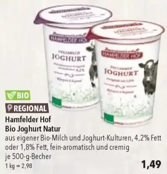 CITTI Markt Hamfelder Hof Bio Joghurt Natur Angebot