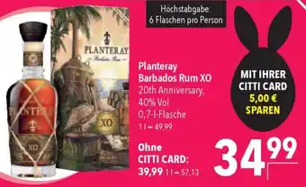 CITTI Markt Planteray Barbados Rum XO Angebot
