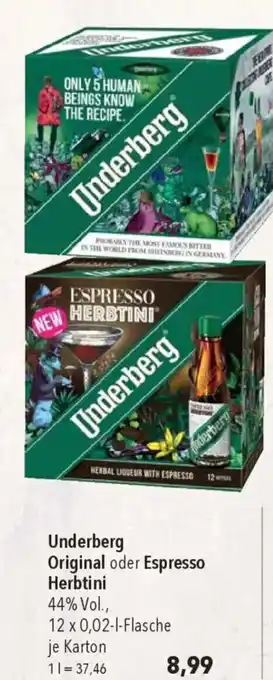 CITTI Markt Underberg Original oder Espresso Herbtini Angebot