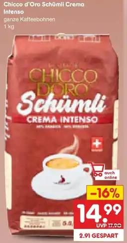 Netto Marken-Discount Chicco d'Oro Schümli Crema Intenso Angebot