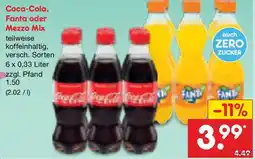 Netto Marken-Discount Coca-Cola, Fanta oder Mezzo Mix Angebot