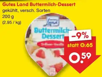 Netto Marken-Discount Gutes Land Buttermilch-Dessert Angebot