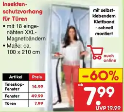 Netto Marken-Discount Insektenschutzvorhang für Türen Angebot