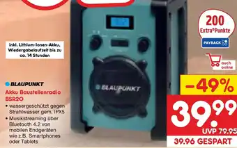 Netto Marken-Discount BLAUPUNKT Akku Baustellenradio BSR20 Angebot