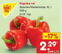 Netto Marken-Discount MARKT TAG Paprika rot Angebot