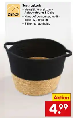 Netto Marken-Discount DEKOR Seegraskorb Angebot