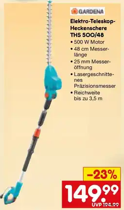 Netto Marken-Discount GARDENA Elektro-Teleskop- Heckenschere THS 500/48 Angebot