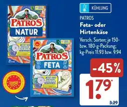 Aldi Süd PATROS Feta- oder Hirtenkäse Angebot