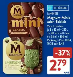 Aldi Süd LANGNESE Magnum-Minis oder -Stieleis Angebot