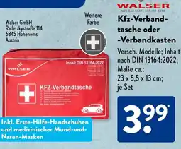 Aldi Süd WALSER Kfz-Verband tasche oder Verbandkasten Angebot