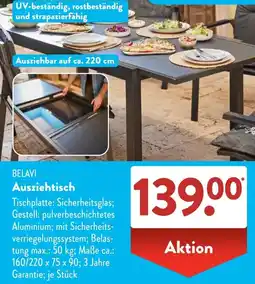 Aldi Süd BELAVI Ausziehtisch Angebot