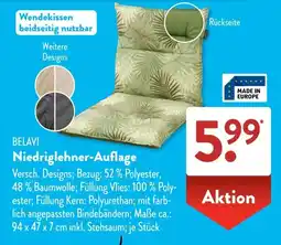 Aldi Süd BELAVI Niedriglehner-Auflage Angebot