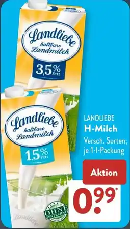 Aldi Süd LANDLIEBE H-Milch Angebot