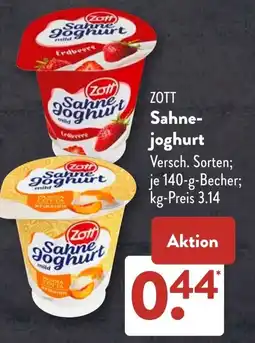 Aldi Süd ZOTT Sahne joghurt Angebot