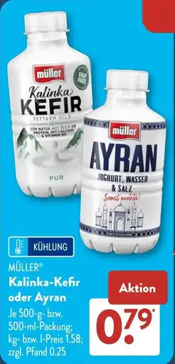 Aldi Süd MÜLLER Kalinka-Kefir oder Ayran Angebot