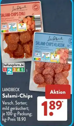 Aldi Süd LANDBECK Salami-Chips Angebot