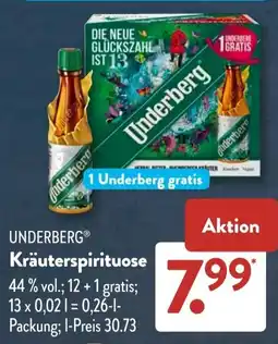Aldi Süd UNDERBERG Kräuterspirituose Angebot