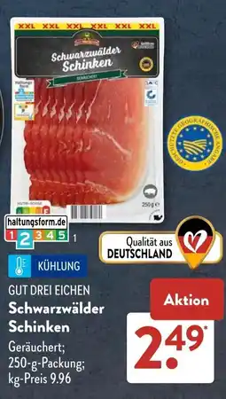 Aldi Süd GUT DREI EICHEN Schwarzwälder Schinken Angebot