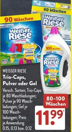Aldi Süd WEISSER RIESE Trio-Caps, Pulver oder Gel Angebot