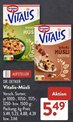 Aldi Süd DR. OETKER Vitalis-Müsli Angebot