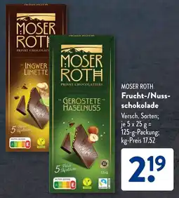 Aldi Süd MOSER ROTH Frucht-/Nuss- schokolade Angebot