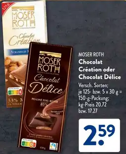 Aldi Süd MOSER ROTH Chocolat Création oder Chocolat Délice Angebot