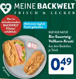 Aldi Süd NUR NUR NATUR Bio-Sauerteig- Vollkorn-Krusti Angebot