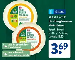 Aldi Süd NUR NUR NATUR Bio-Bergbauern- Weichkäse Angebot