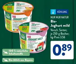 Aldi Süd NUR NUR NATUR Bio- Joghurt mild Angebot
