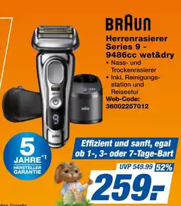 expert Techno Land BRAUN Herrenrasierer Series 9 - 9486cc wet&dry Angebot