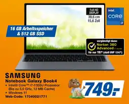 expert Techno Land SAMSUNG Notebook Galaxy Book4 Angebot