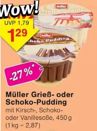 Wiglo Wunderland Müller Grieß- oder Schoko-Pudding Angebot