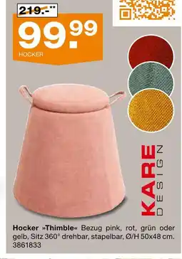 Segmüller Kare design hocker thimble Angebot