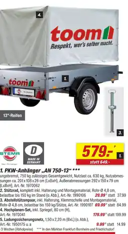 toom Baumarkt Stema pkw-anhänger an 750-13 Angebot