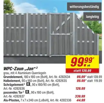 toom Baumarkt Wpc-zaun „jan“ grundelement Angebot