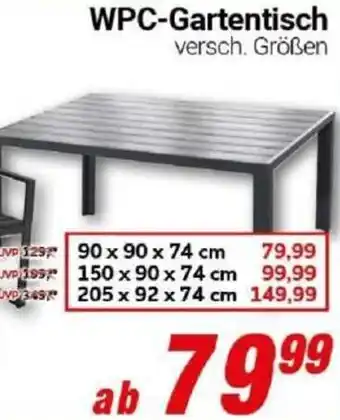 CENTERSHOP WPC-Gartentisch Angebot