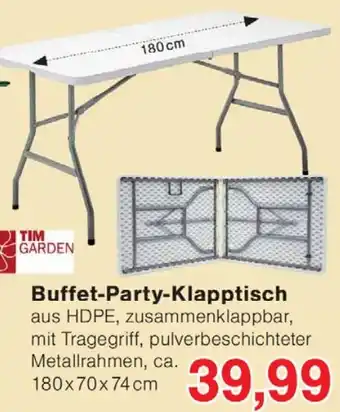 Wiglo Wunderland TIM GARDEN Buffet-Party-Klapptisch Angebot