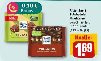 REWE Ritter Sport Schokolade Nussklasse Angebot