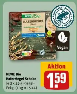 REWE REWE Bio Haferriegel Schoko Angebot
